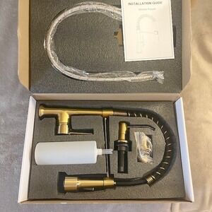 GIMILI Kitchen Faucet with Pull Down Sprayer and Soap Dispenser Brushed Gold NEW